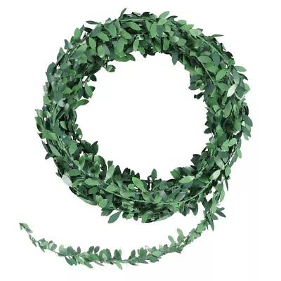  Floral Garlands For Decor Green Leaves Wreath Artificial Christmas Plant • $7.78