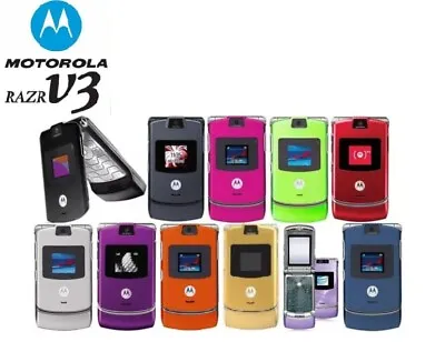 Original Motorola RAZR V3 Flip Mobile Phone Unlocked Cellphone Camera 2G GSM • $24.69