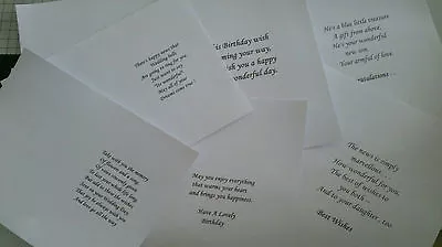 £6.10 • Buy 70 X MIXED CARD INSERTS 80gsm BIRTHDAY WEDDING & BABY FREE POST