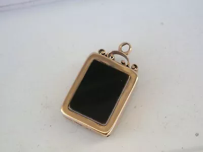 Victorian 10K Gold Carnelian & Black Onyx Picture Photo Locket Pendant • $355