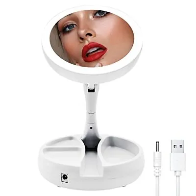 Lighted Makeup Mirror With Magnification 1X/10X Magnifying 21 Led Lights Travel • $20.19