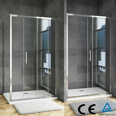 Sliding Shower Enclosure Door Stone Tray AICA Glass Screen Walk In Cubicle Waste • £182