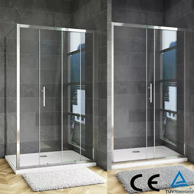 Sliding Shower Enclosure Door Stone Tray AICA Glass Screen Walk In Cubicle Waste • £103