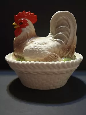 Ceramic Rooster Cookie Jar Farmhouse Decor 11 ×10 ×7.5 • $18