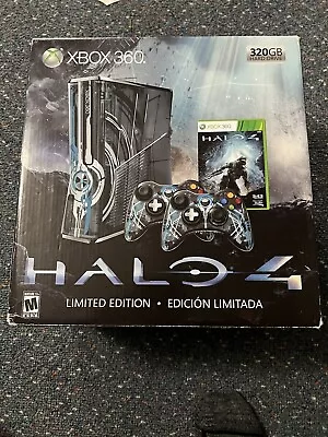 Xbox 360 Slim Halo 4 Limited Edition Console In Box W/ 2 Controllers - Tested • $299.99