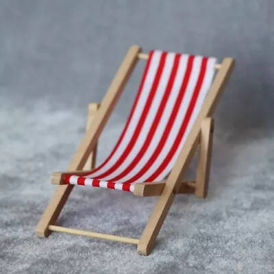 AirAds Dollhouse 1: 12 Miniature Furniture Folding Beach Chair Yard Deck Chair • $4.90