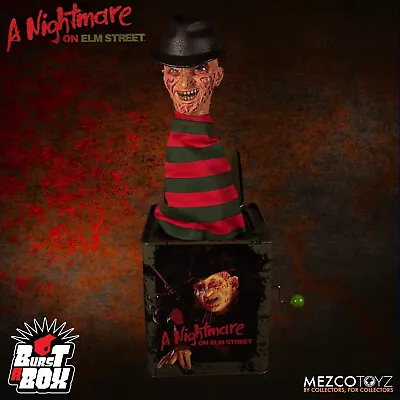 Mezco Jack In The Box A Nightmare Elm Street Freddy Krueger 14  Burst-A-Box • $79.99