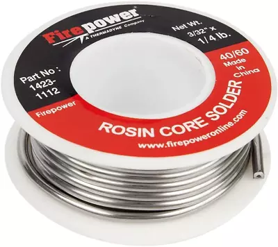 1423-1112 Rosin Flux Core 40/60 Solder 3/32-Inch X 1/4-Pound • $21.98