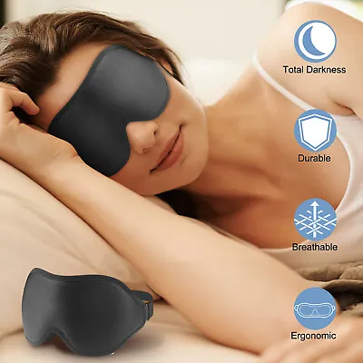 $9.99 • Buy Men Women 3D Lycra Sleep Mask Eye Mask For Sleeping Padded Shade Cover Blindfold