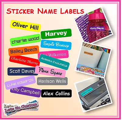 20 - 120 Personalised Stick On Name Labels Stickers School Kids Waterproof S1 • £2.99