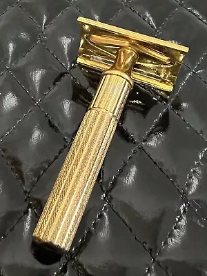 Gillette Gold Tech Double Edge Safety Razor Fat Handle  Made In USA Vintage • $19.95