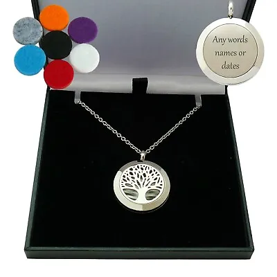 £19.99 • Buy Engraved Tree Of Life Locket Necklace, Aromatherapy, 18th, 21st, 40th Birthday