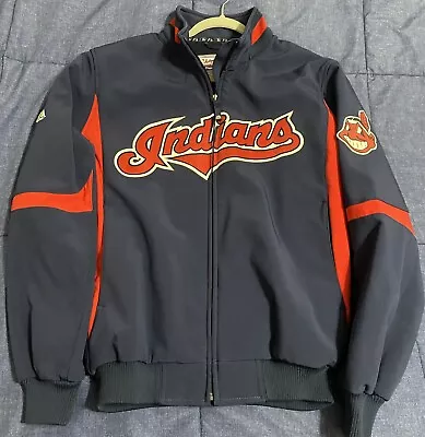 Vintage Majestic Therma Base Cleveland Indians Chief Wahoo Jacket Coat Large ⚾️ • $129.99