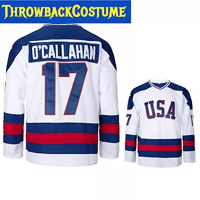 Jack O'Callahan #17 1980 Miracle On Ice USA Hockey Jersey White S M L XL XXL • $39.97