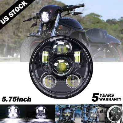 Motorcycle 5.75  5 3/4 LED Headlight Projector For Dyna Sportster XL1200 XL883 • $29.89