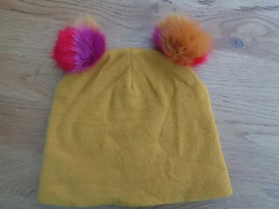 Zara Mustard Yellow Knit Bobble Hat Size M • £3.99