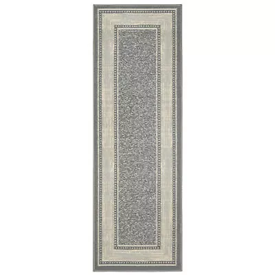 Classics Non-Slip Rubberback Bordered 2x5 Indoor Runner Rug 20  X 59  Gray • $13.25