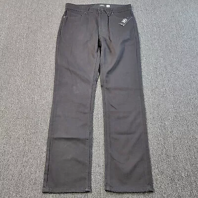 Volcom Solver Jeans Mens 34x32 Black Modern Straight Stretch Denim Pants • $39.99