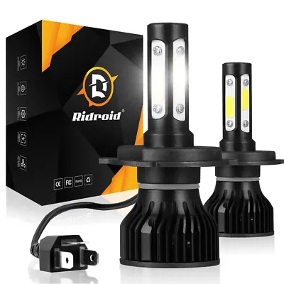 RIDROID 9003 H4 LED Headlight Kit High Low Beam 6000K White Light Bulbs • $15.98