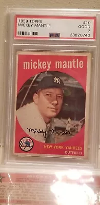 1959 Topps Mickey Mantle #10 PSA 2 • $225