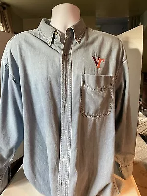Virginia Tech Denim Long Sleeve Shirt Large A24A452 • $24.96