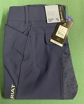 $99.99 • Buy Ariat Women's Tri Factor Grip Full Seat Breech Size 26L In Navy Blue NEW