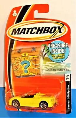 Matchbox 2005 Bonus Prize Treasure Chest Package #16 Ferrari 360 Spider Yellow • $7.20