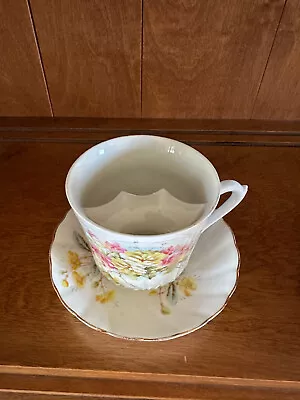 Vintage Mustache Mug With Saucer • $13