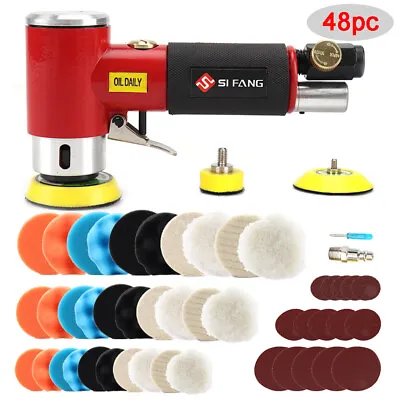 48Pcs 1  2  3  Mini Orbital Air Sander Kit DA Polisher Pneumatic Sanding Machine • $61.63