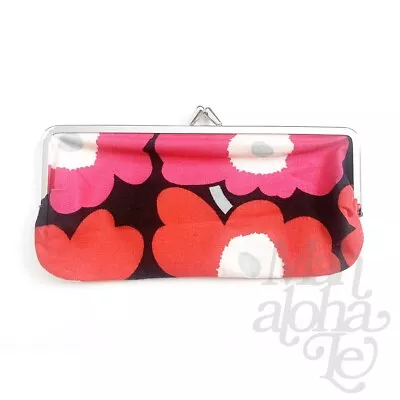 MARIMEKKO MINI UNIKKO SILMALASI KUKKARO PURSE Clutch Coin Poppy Pouch Vintage • $35