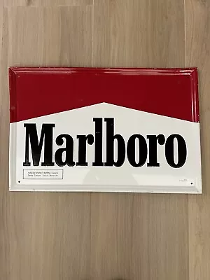 Vintage 1994 Marlboro Philip Morris Inc. Metal Tin Tacker Sign Cigarettes RARE • $60