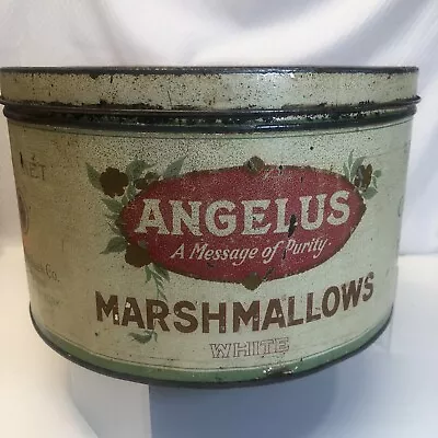 Antique Angelus Marshmallows 5 LB Cracker Jack Co. Tin • $149.99