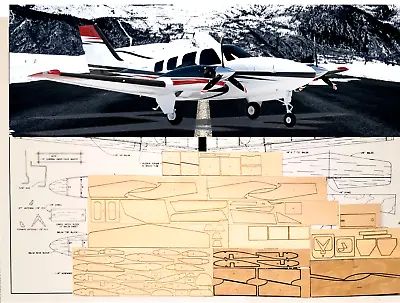 Beechcraft Baron 48  RC Airplane Laser Cut Balsa Ply Short Kit W/ Plans • $114.99