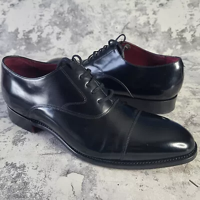 CHARLES TYRWHITT Leather Derby Shoes Black UK 9.5 EU 44 Worn Once Rubber Sole G • £69.95