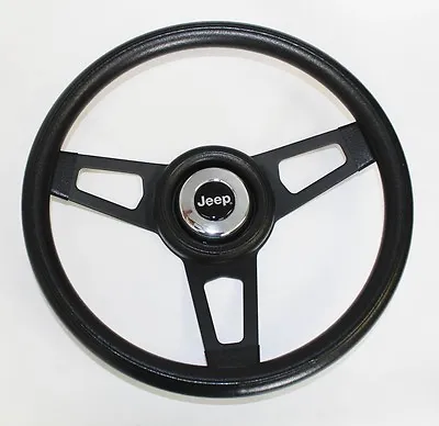 Grant Black Steering Wheel Black Spokes 13 3/4  For Jeep CJ YJ Wrangler Cherokee • $130.95