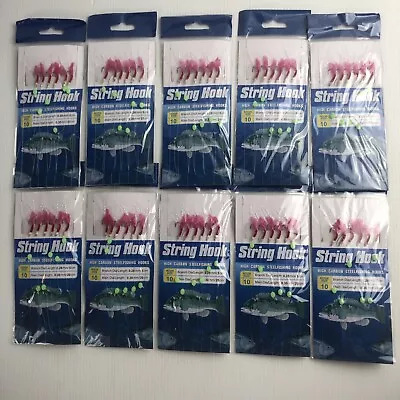 $16.95 • Buy 10 X #10 Sabiki Bait Jigs Packs Jigs Hooks Yakka Herring Slimies Free Postage