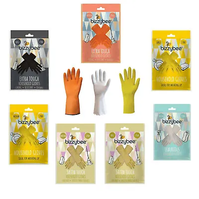 Bizzybee Extra Tough Luxury Satin Touch Household Gloves - Durable & Resistant • £3.19