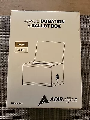 Adir Acrylic Donation Ballot Box With Lock - Secure And Safe Suggestion Box G... • $19.99