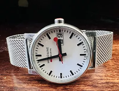 Mondaine 30mm Women's Watch Silver Stainless Mesh Band Official Swiss Railway • $69.97