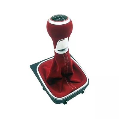 Custom Fit Red Suede Leather Gear Shift Knob For Golf 5 6 MK5 MK6 Dust Proof • $36.41