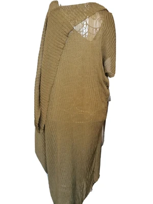$75 • Buy ROLAND MOURET  Asymmetric Draped Textured Dress 