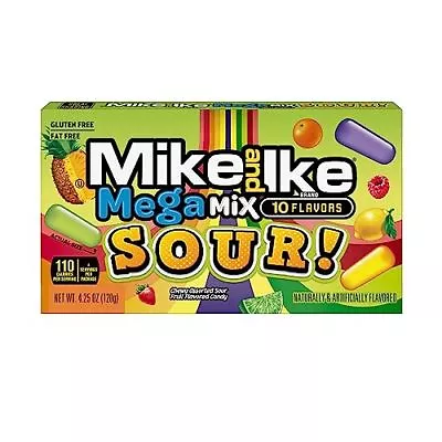 Mike And Ike Candy Mega Mix Sour 4.25oz Theater Box Pack Of 12 • $30.88