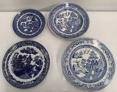 Vintage/Antique Blue & White Plates Various Sizes One H & K Tunstall England • $449.95