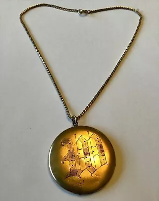 Vintage Art Deco Gold Filled Locket Pendant Necklace 5y • $45