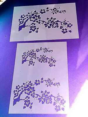 £9.95 • Buy Cherry Blossom Branches Set Of 3 Sizes Airbrush Stencil Set