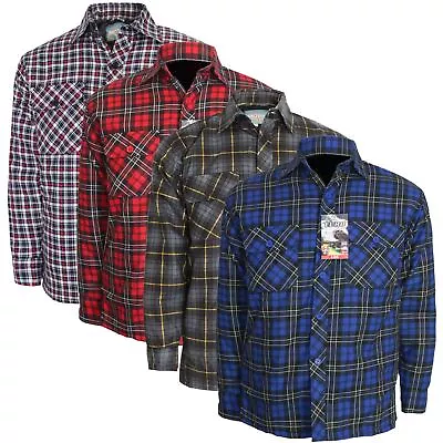 New Mens Padded Quilted Lined Shirt Flannel Lumberjack Work Jacket Warm M-XXL • £16.99