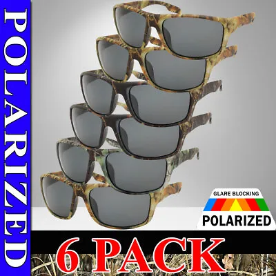 Polarized Camo Sport Sunglasses 6 Pack Wrap Mens Womens Hunting Fishing Glasses • $20.95