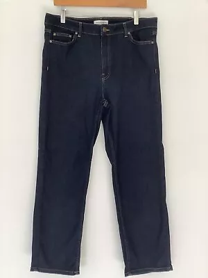 Marks And Spencer Autograph Straight Leg Dk Indigo Jeans 16 • £10