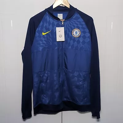 Men's Chelsea FC 2021/22 Nike Blue Home Kit Track Jacket Drill Top - Size L • £44.99