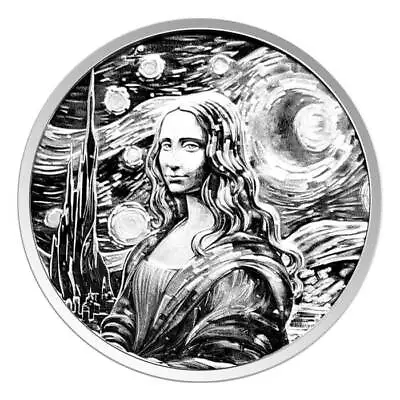 2024 Fiji Mona Lisa X Van Gogh 1 Oz Silver Proof-Like Coin • $51
